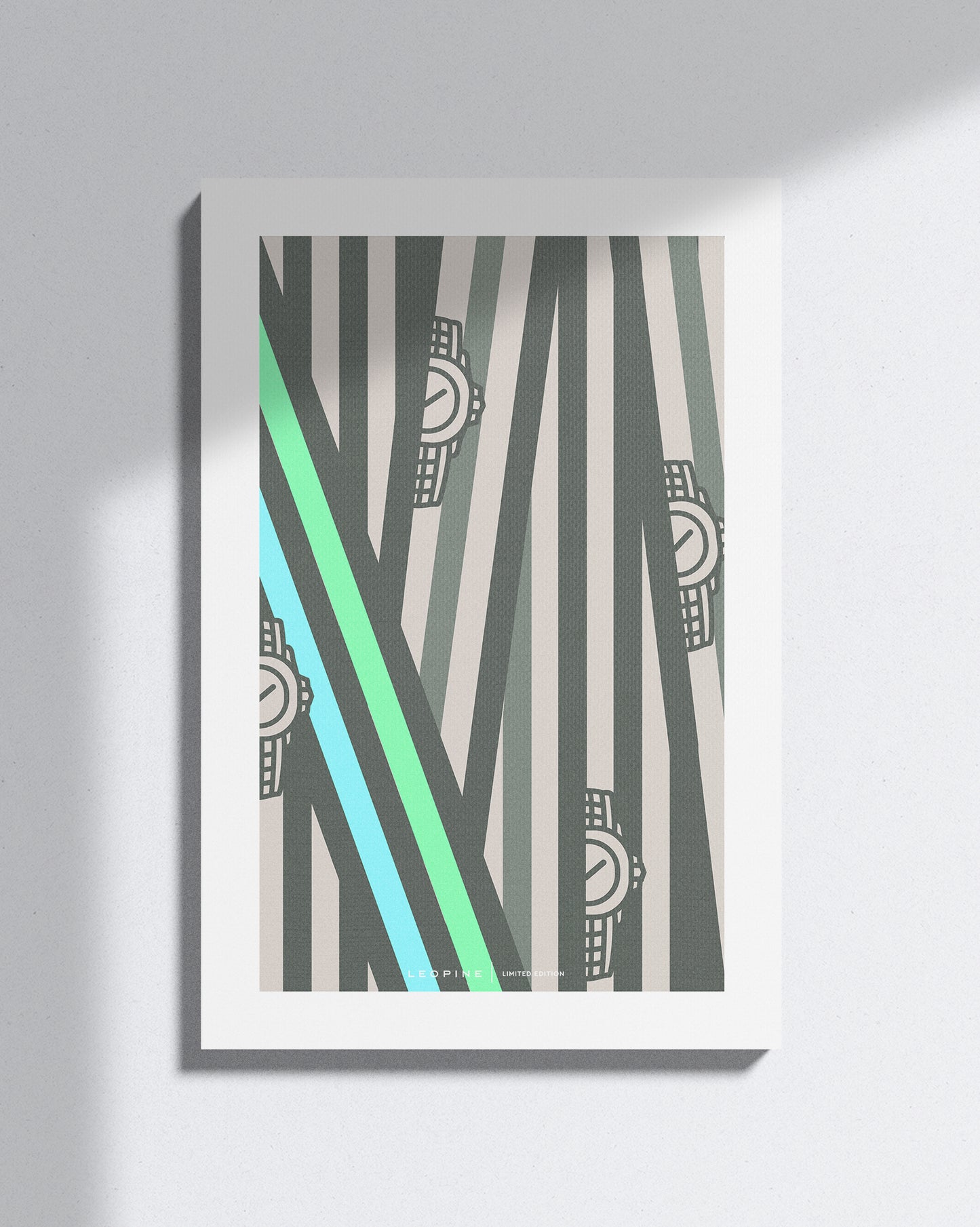 Aqua Stripes Canvas Art - LEOPINE