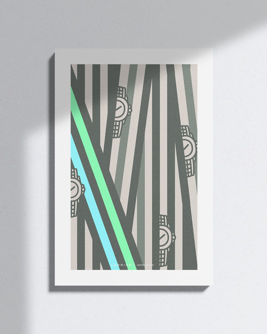 Aqua Stripes Canvas Art - LEOPINE