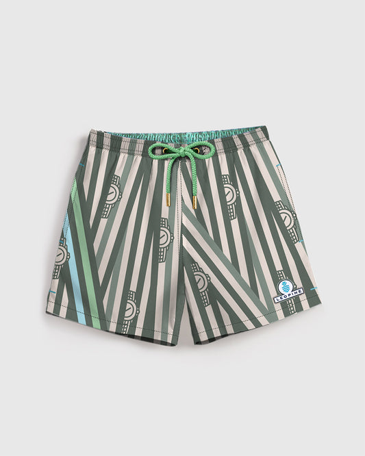 Aqua Stripes Swim Shorts - LEOPINE