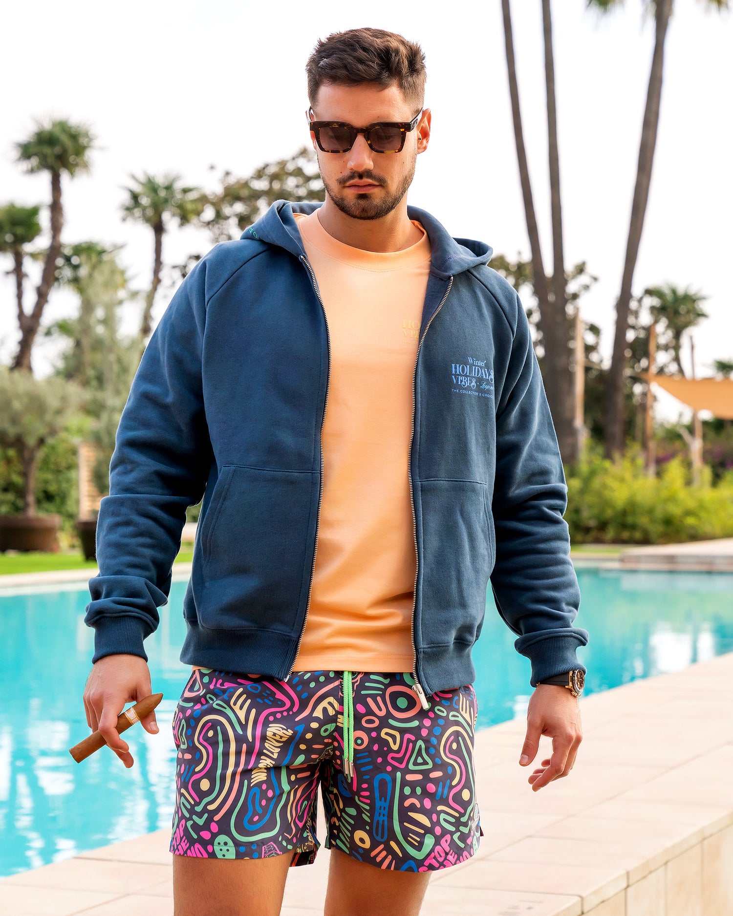 Stop The Chrono Zip-Up Hoodie - LEOPINE