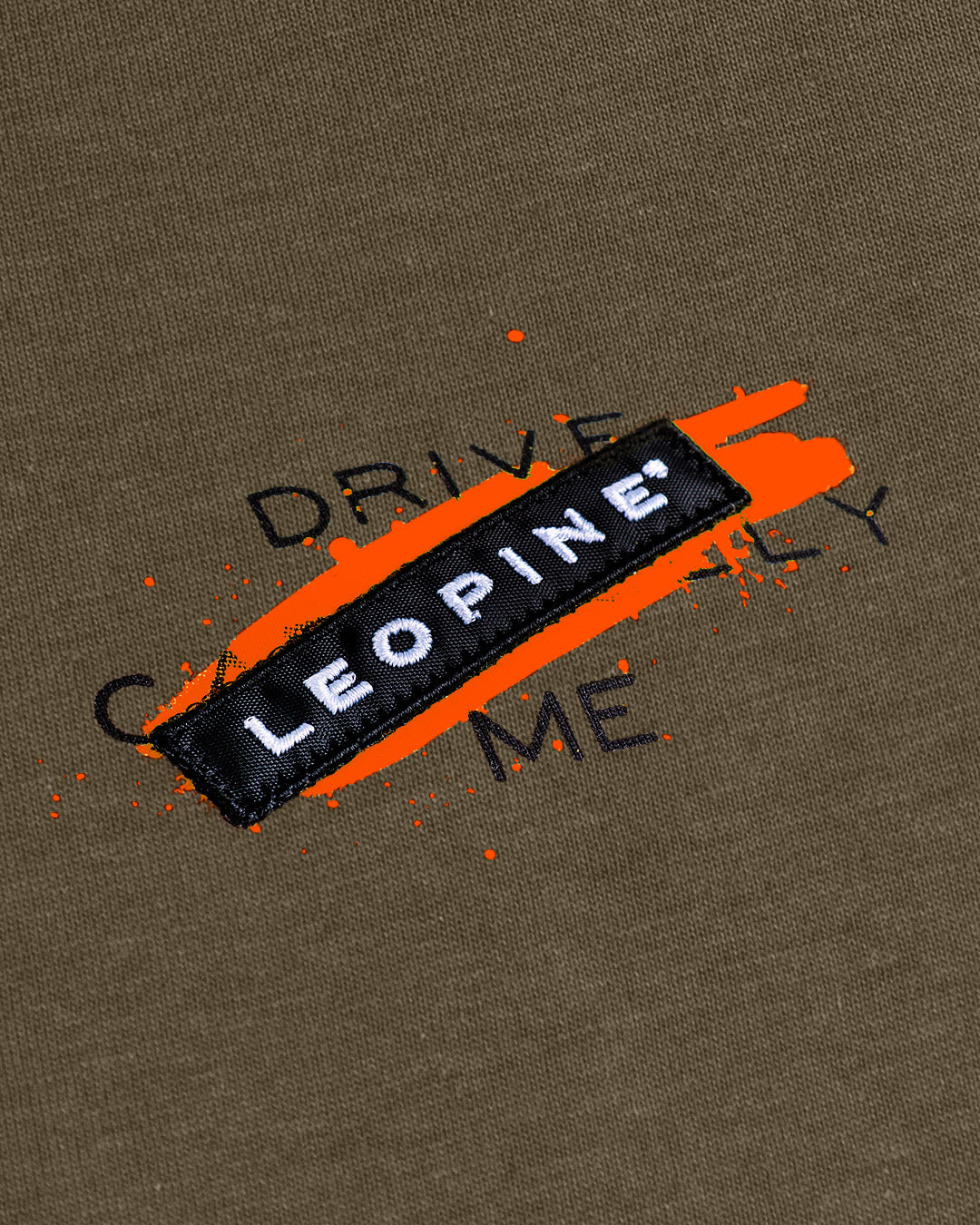 Newman Military Green T-Shirt with Fluor Orange Accents - LEOPINE
