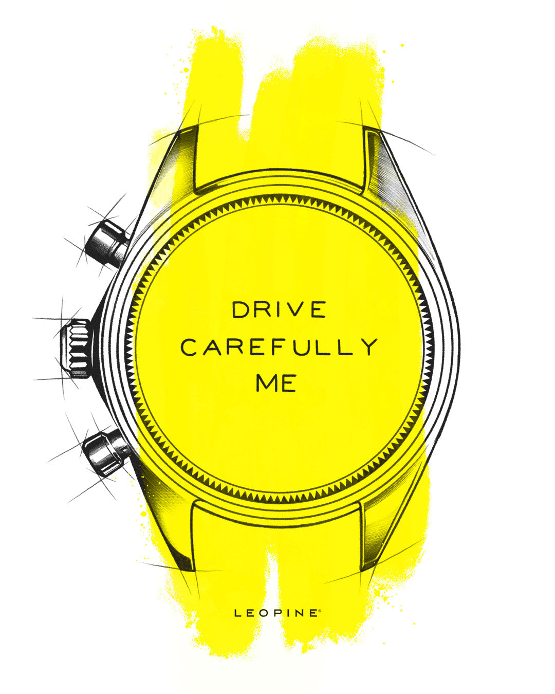 Newman White T-Shirt with Fluor Yellow Accents - LEOPINE