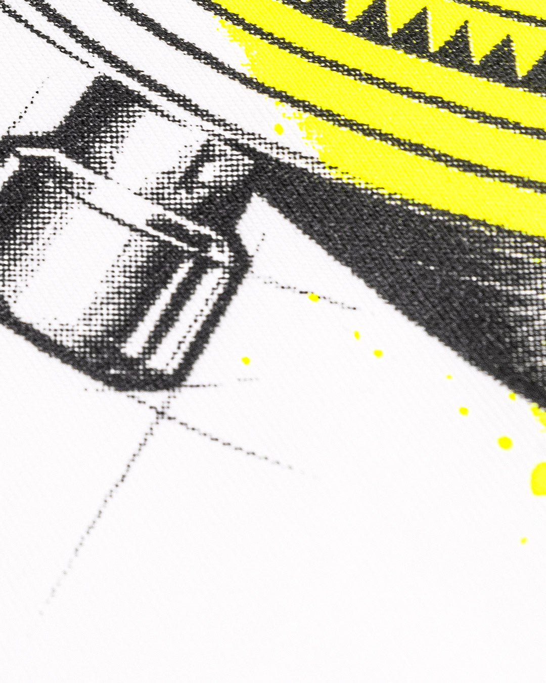 Newman White T-Shirt with Fluor Yellow Accents - LEOPINE