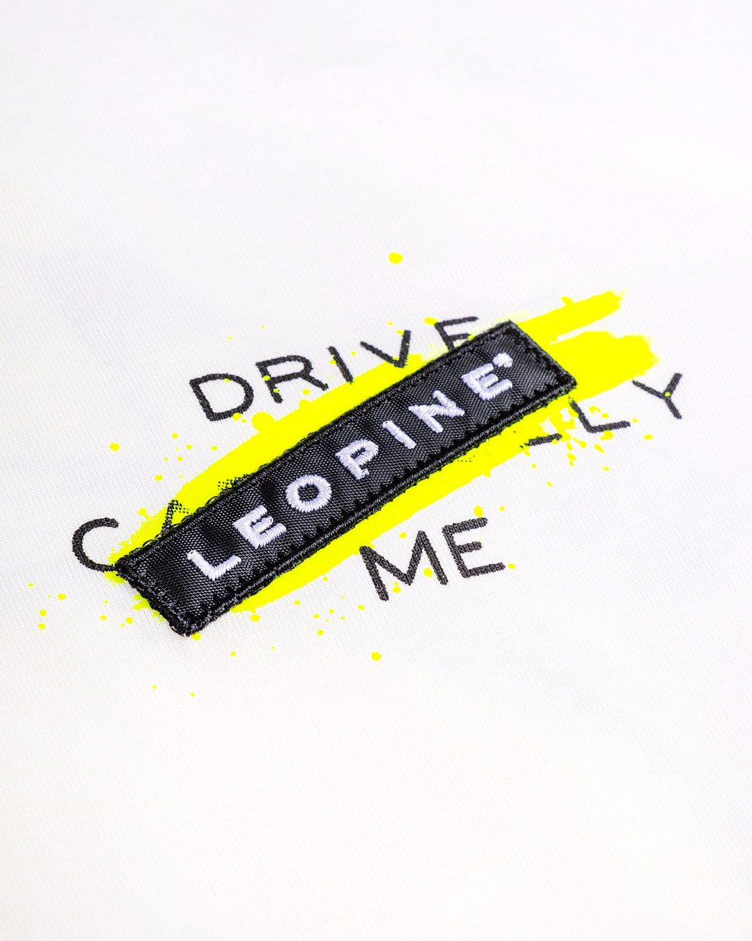 Newman White T-Shirt with Fluor Yellow Accents - LEOPINE